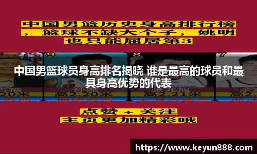 中国男篮球员身高排名揭晓 谁是最高的球员和最具身高优势的代表